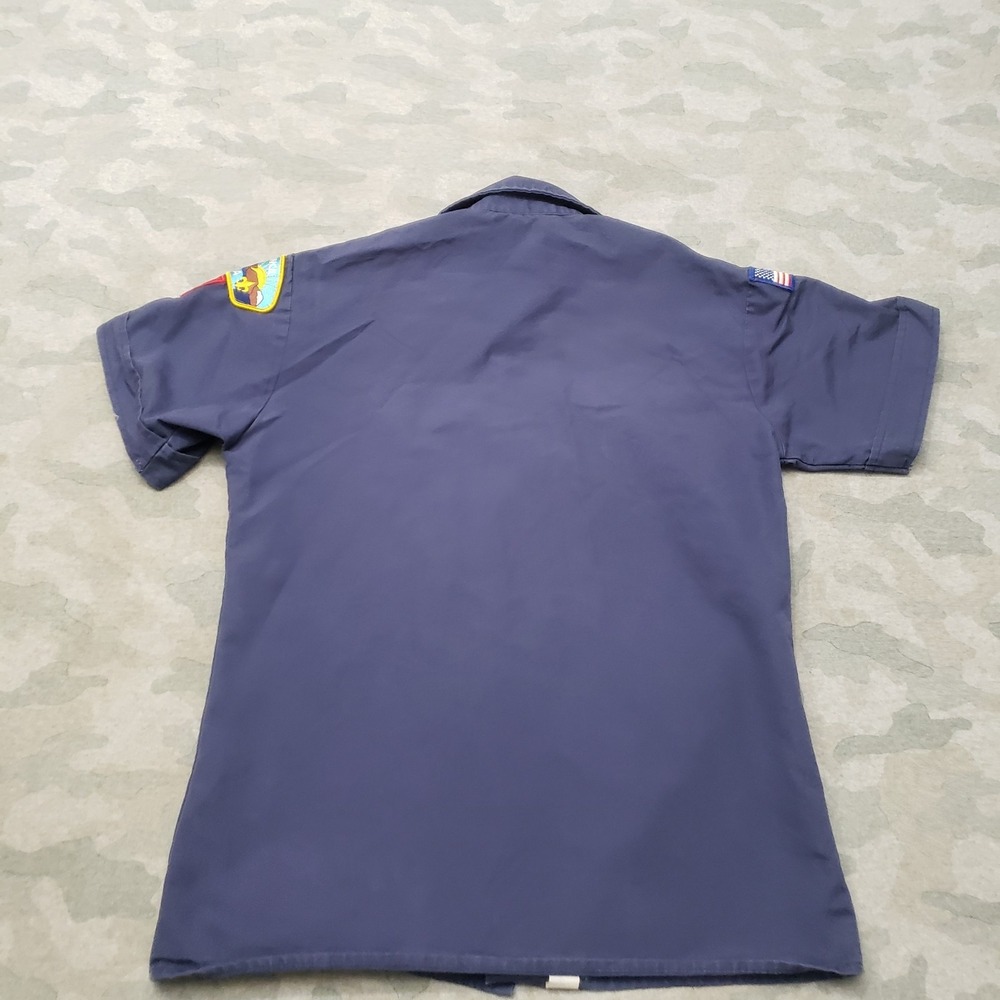 Boy Scouts Of America Shirt Youth Large Blue Short Sleeve Button-Up - Picture 5 of 8